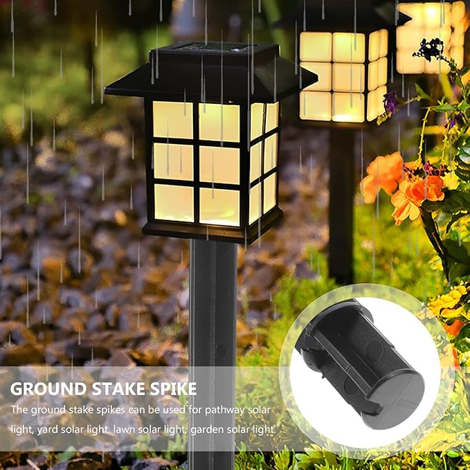 5 Pcs Landscape Lighting Stakes Black Ground Spike Replacement for Solar Pathway Lights Outdoor Garden Lamp Support Stand for Yard Decoration Lawn Lighting Accessories Easy Assembly