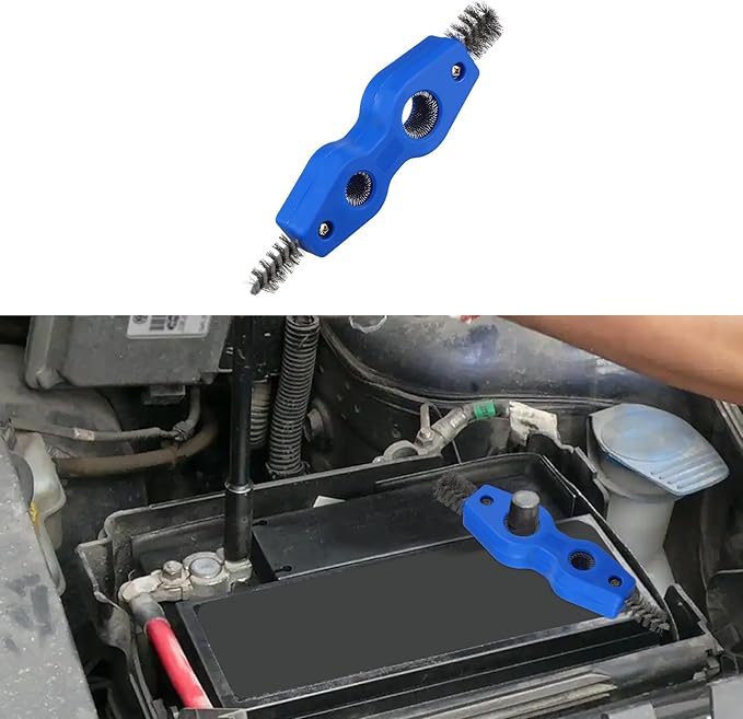 4 in 1 Car Battery Cleaning Brush, Battery Terminal Cleaner, Copper Pipes Cleaner Brush Tool, Auto Universal Interior and Exterior Battery Terminals Machine Parts Anti-Corrosion Battery Terminals