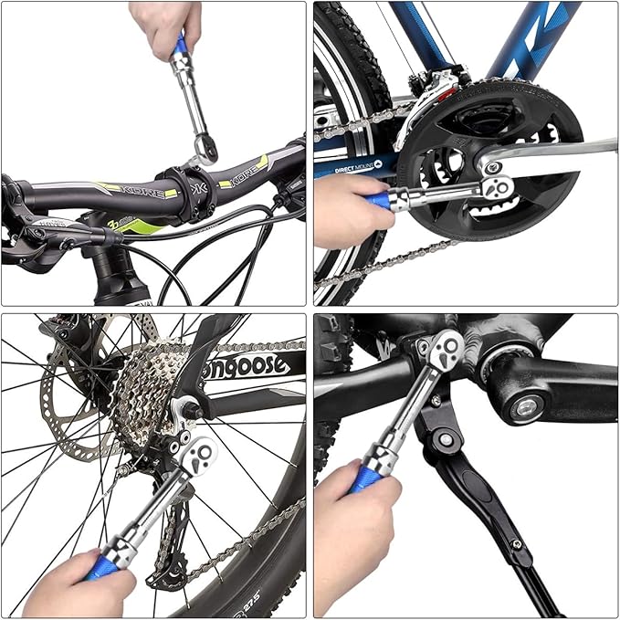 COTOUXKER Bike Torque Wrench Set, 1/4 Inch Drive Torque Wrench 2 to 24 Nm Bicycle Tool Kit for MTB Mountain Road Bikes with Allen Key, Torx Sockets, Extension Bar