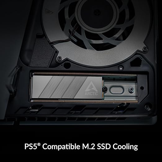 ARCTIC M2 Pro - Heatsink Cooler for M.2 2280 SSD, with ARCTIC TP-3 Thermal Pads, Compatible with PC & Gaming Consoles, for Dual and Single-Sided SSDs - Silver
