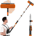 20FT Reach 2-in-1 Window Squeegee, Professional Window Washing Kit with 3-12FT Extension Pole for Home, Indoor Outdoor Squeegee with Rotatable Head for High Windows