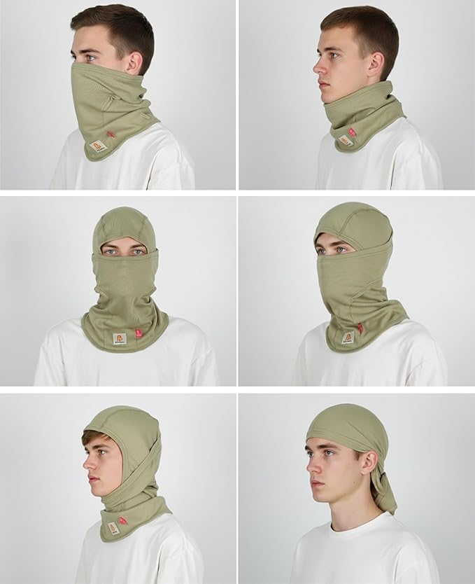 BOCOMAL FR Flame Resistant Balaclava Face Mask Arc Rated NFPA2112 CAT2 Helmet Liner Covering Hood for Welding