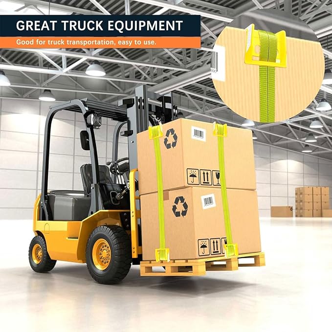 24Pack Flatbed Strap Protector Corner Edge Protector Plastic Yellow for Cargo Loads Box Truck Equipment Webbing to Protect Cargo