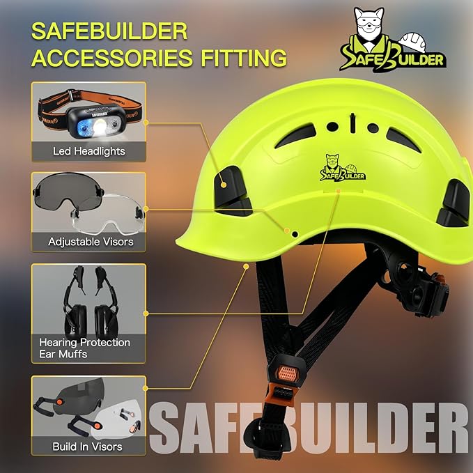 Construction Hard Hats Safety Helmet Reflective ABS Adjustable Ventilation Hardhats Industrial Head Protection ANSI Z89.1