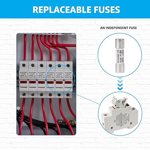 6 String Metal Solar Combiner Box, PV Combiner Box with 20A Rated Current Fuse, Surge Protective Device & 63A Air Circuit Breaker (6 String) (6 String)