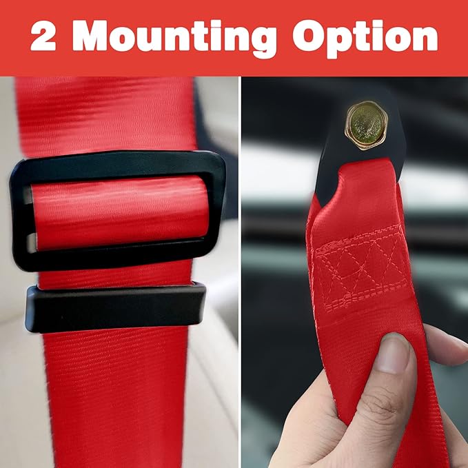Yakitoko Universal 4 point Safety Harness Set 2" Fits Go Kart,UTV,ATV,Racing Red