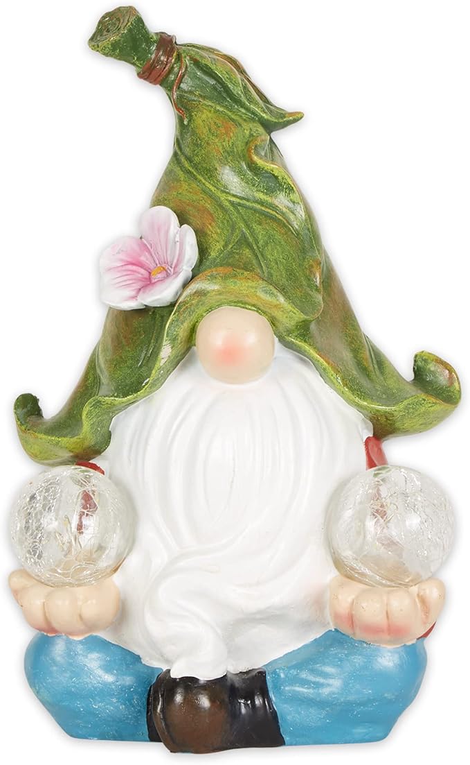 Accent Plus Gnome Meditating Solar Statue