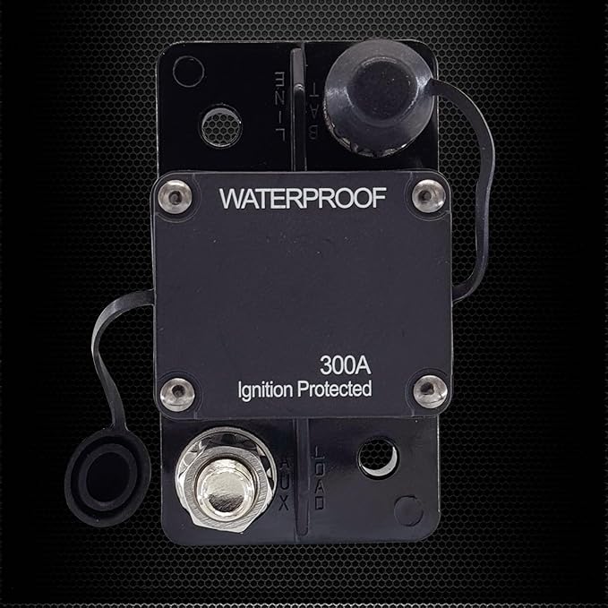 300A Circuit Breaker, Ampper Surface Mount DC 12V-30V Waterproof Thermal Circuit Breaker Fuse with Automatic Reset (Cycling) for Boat Trolling Motor Auto Audio Solar and More