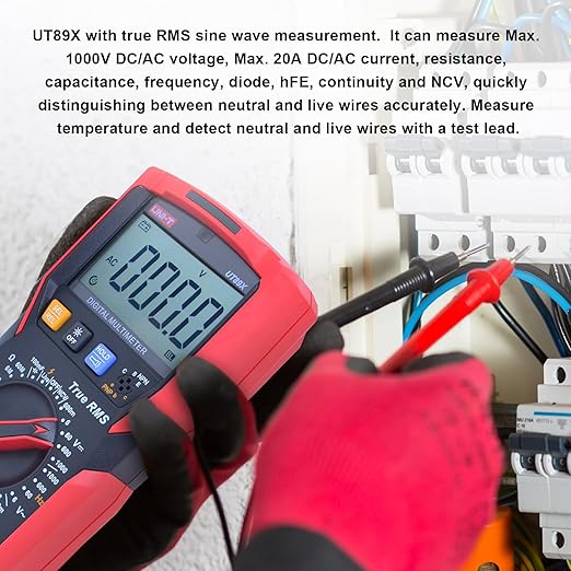 UNI-T UT89X Digital Multimeter Tester, TRMS 6000 Counts AC DC 1000V Multimetro Volt Ohm Meter Automotive Electrical Capacitance Multimeter, Measures Current Temperature NCV Resistance