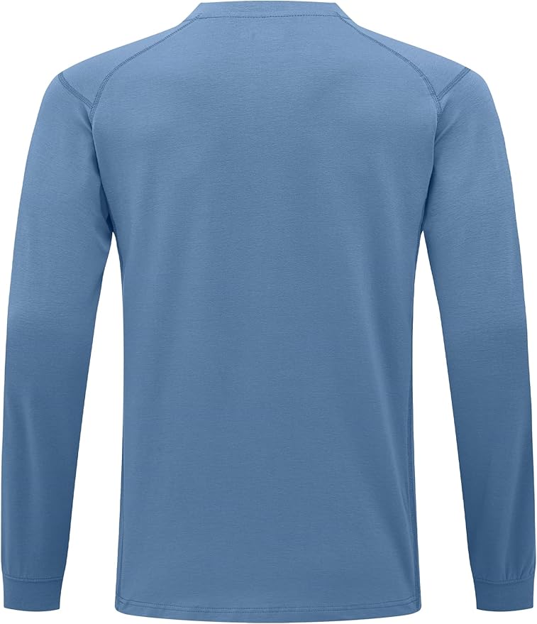 FR Shirts for Men 6oz Lightweight Stretch Work Shirt Flame Resistant Long Sleeve Henley Shirt CAT2