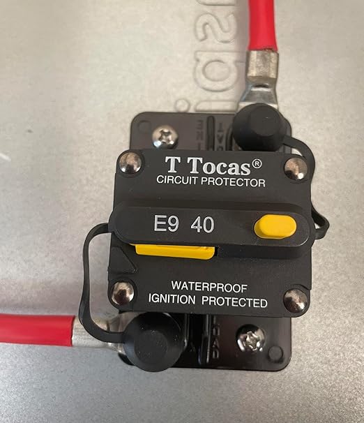 E9 40 Amp Circuit Breaker with Manual Reset | 12V - 72V DC IP67 Waterproof Protection Switchable 40A