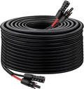 Solar Panel Extension Cable - 8AWG 100FT Solar Wire with Female & Male Waterproof Connector Flame Retardant Protective Sleeving PV Wire for RV, Photovoltaic Systems, Home, Boat, Solar Panels, Car