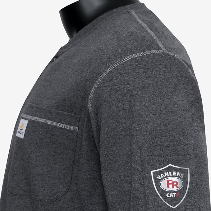 FR Shirts for Men CAT2/HRC2 Flame Resistant Shirts 6.5oz Light Weight Long Sleeve Fire Retardant Shirts