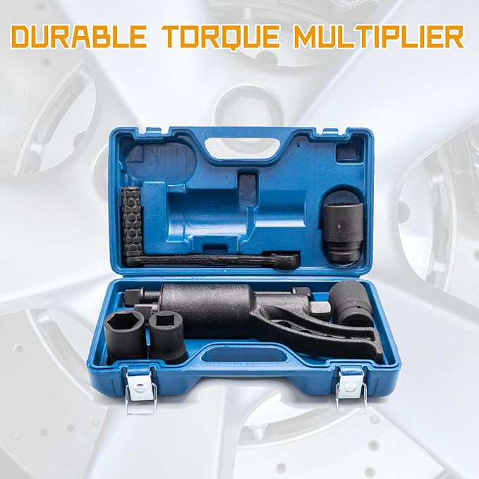 Werhoo 1:64 Torque Multiplier Wrench, 1 Inch Drive, Heavy Duty, 3,688 ft/lbs (4800 N/M) - Includes 4-Piece Cr-v Socket Set