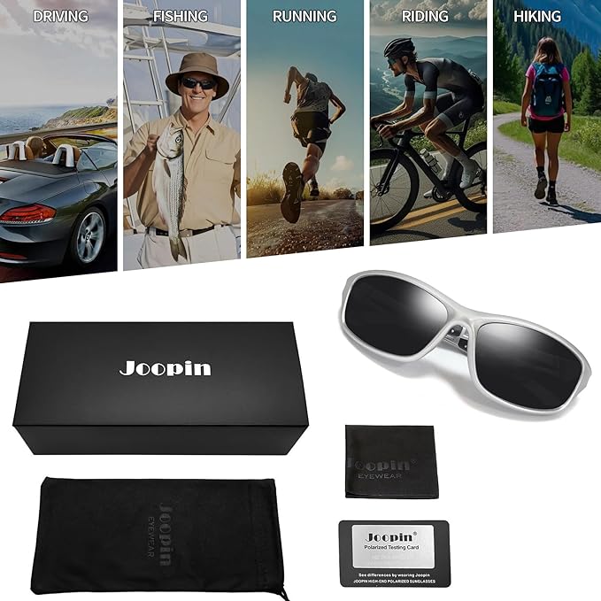 Joopin Sports Sunglasses Polarized UV400 Protection Wrap Around Sun Glasses Shades for Men Women