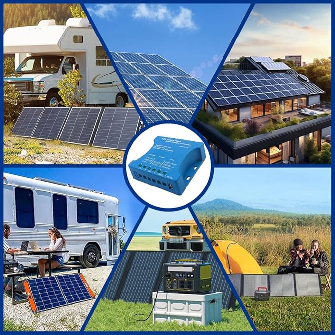 20A Solar Charge Controller 12V/24V Auto with APP Remote Monitoring PWM Solar Panel Regulator for LiFePO4/Lithium/Lead-Acid Batteries & USB 5V/1.5A Output | 7 Protections & Timer Settings