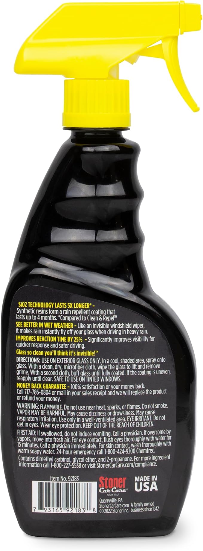 Invisible Glass 92183-6PK Hybrid Ceramic Rain Repellent and Glass Cleaner – Cleans & Protects Car Windows and Windshields with Long-Lasting Water-Repellent Si02 Technology – 16 fl oz (Pack of 6)
