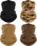 4 Pack Neck Gaiter, Cooling Breathable Face Mask UV Protection Scarf Hiking Bandana for Men/Women
