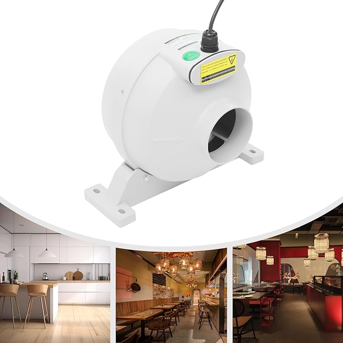 DNYSYSJ 4" Inline Exhaust Fan 260 Cfm Inline Exhaust Fan Ventilation Kitchen Exhaust Fans Blower Fan Ductless Bathroom Exhaust Fan Ventilation