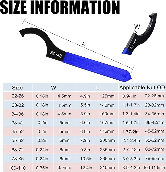 Coilover Wrench, Adjustable Spanner Wrench Set Universal Carbon Steel Shock Spanner for Most Coil Over Shock Adjustments