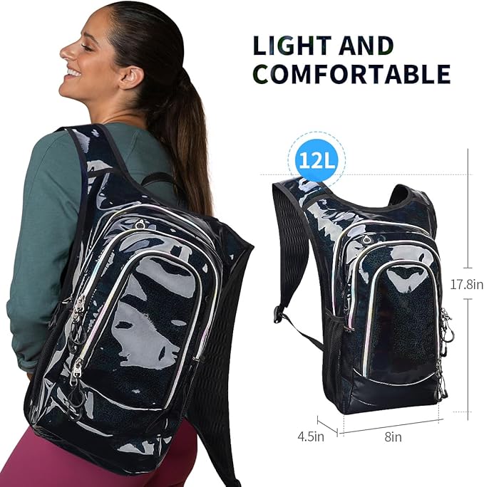 Hydration Pack, Hydration Backpack with 2L Hydration Bladder, Festival Essential Water Backpack, Lightweight Hydration Bag Hydropack Hydro for Running, Biking, Music Festival Gear, Rave