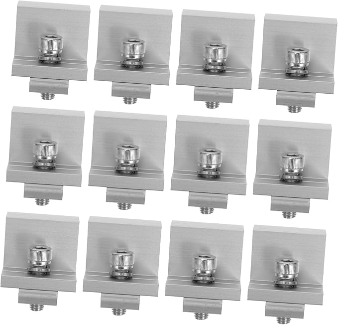 12Pcs Solar Panel Rack Clips Durable Solar Panel Fixed Clamps Reliable Support for Outdoor Solar Systems Easy Installation for Various Weather Conditions