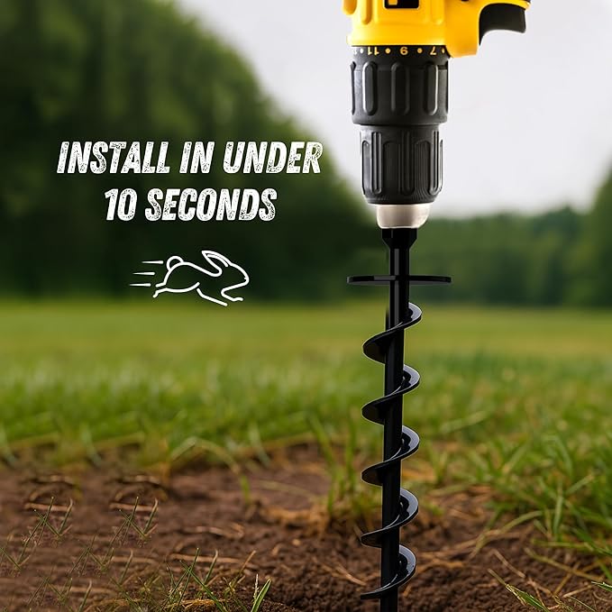 Ground Anchor Stakes (Ground Anchors Pro, 4 Pack Heavy Duty, Ground Anchors Screw in, Swing Set Anchors, Trampoline Anchors High Wind Heavy Duty for Camping Tents, Car Ports, Swing Sets, Canopies.)