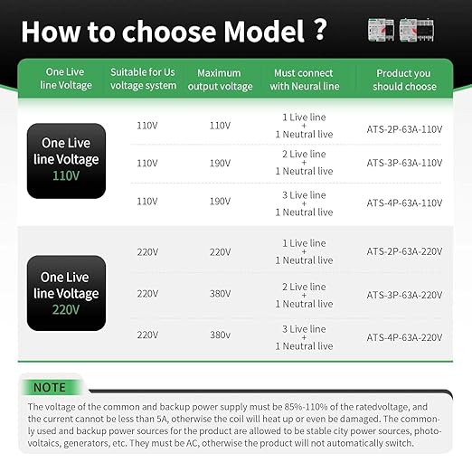 100Amp AC 220V Automatic/Manual Transfer Switch 2P 50/60Hz, 2POLE 100A Mini ATS Solar Auto Dual Power Switch for Home, Din Rail Mounted Cn Automatic Changeover Fast Transfe for Rv, Lv Power