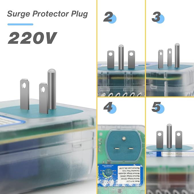 [ETL Listed] BSEED Surge Protector, Surge Protector Outlet for Home Appliances, Voltage Protector Suit for Refrigerator, TV, Computer and Freezer, Adjustable Voltage Regulator, 220V, 4400W, 2 Pac