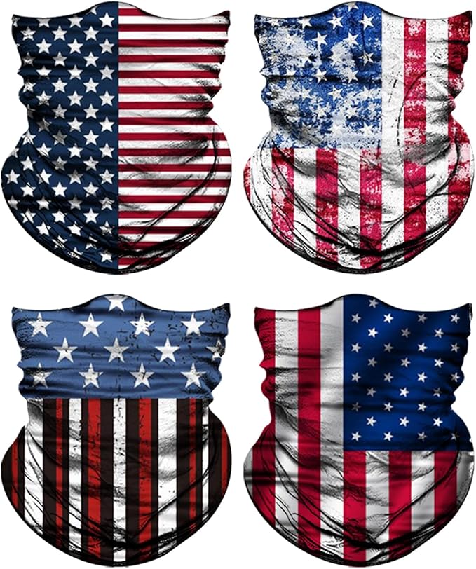 4Pack Neck Gaiter for Men Women Face Cover Mask Head Wrap Balaclava Headwear Bandana Headband Magic Scarf