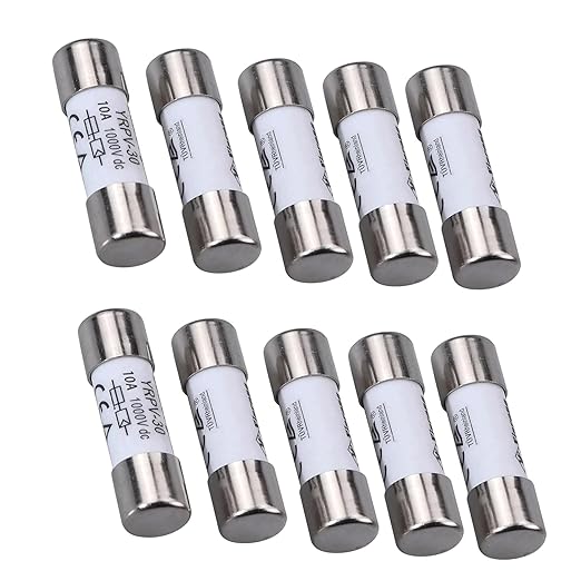 10 Pcs 10x38mm 1000V DC fusible Solar PV Photovoltaic Fuse 10A in line Fuse 10A CE UL:1000V DC In20A/40.3kA