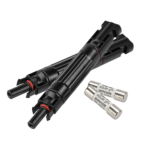20A Solar Fuse IP67 Waterproof Solar Fuse Connector 2 PCS Solar Fuse Holder Inline with Male and Female Connector for Solar Pannel (Pack of 2)