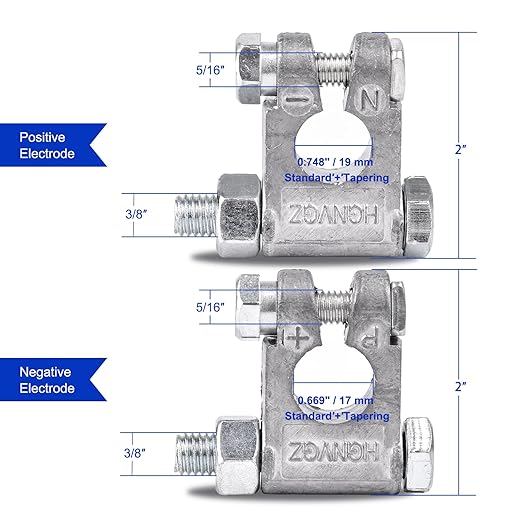 Battery Terminals,Anti-Corrosion Battery Terminal Connectors,Quick Release Military Battery Terminal,Heavy Duty Battery Terminal Set for Marine Car Boat RV and Vehicles (1 Pair)