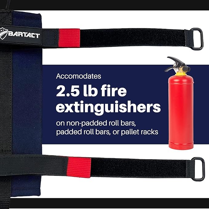 Bartact - 2.5 lb Roll Bar Fire Extinguisher Mount for Vehicle Holder, Adjustable Fire Extinguisher Holder Mount, US Made Universal Vehicle Fire Extinguisher Holder Fits All Roll Bars (Navy)