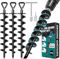 Ground Anchors Screw in, Heavy Duty Ground Trampoline Stakes High Wind Tent Stakes for Tent, Trampoline, Gazebo, Carport, Trap Anchor, Canopies, Swing Set