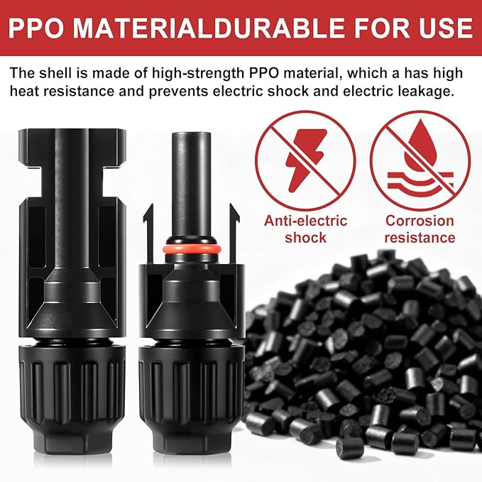 32 PCS Solar Panel Connectors MC4, 16 Pairs Male/Female + 2 Wrenches IP67 Waterproof 1000V/30A Solar Connectors，for Solar Power Systems (10AWG)