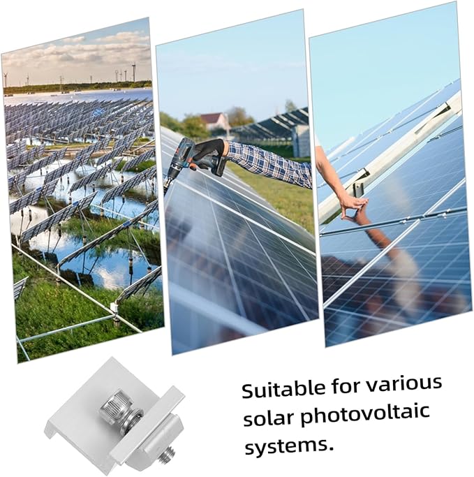 12pcs Metal Solar Panel Bracket Clips Edge Pressure Blocks Support Easy Installation for Outdoor Versatile Clamp for Applications
