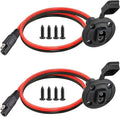 16AWG SAE Power Socket, Weatherproof Socket Sidewall Port,Quick Disconnect Wire Automotive Panel Extension Cable for Solar Generator Battery Charger.(30CM 2Pack)