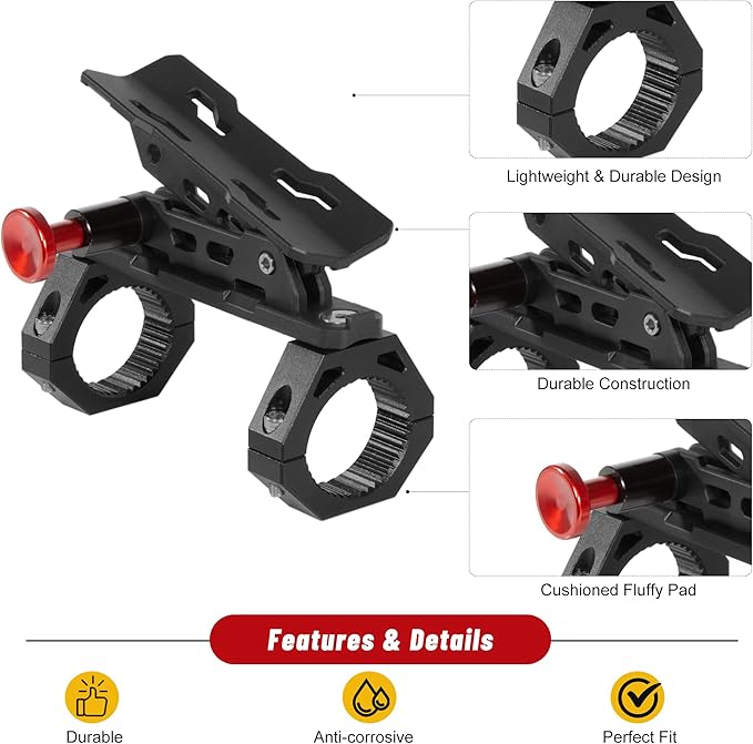 UTV Fire Extinguisher Mount Kit- Quick Release Roll Bar Fire Extinguisher Holder with Aluminum Bracket for Any Vehicle with 1.75"-2" Roll Bar, Compatible with Polaris RZR/Can Am X3/Jeep Wrangler