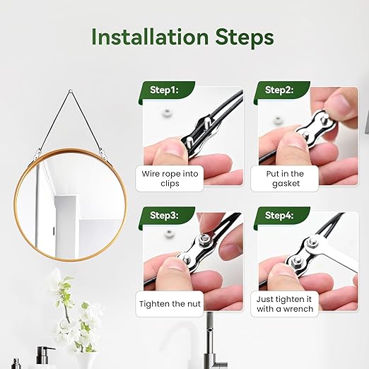20Pcs M3 Stainless Steel Duplex Wire Rope Clips, Duplex Double Bolt Cable Clamp for 1/16in-1/8in Diameter Wire Cable for Picture Hanging Christams String Light, Free Wrench
