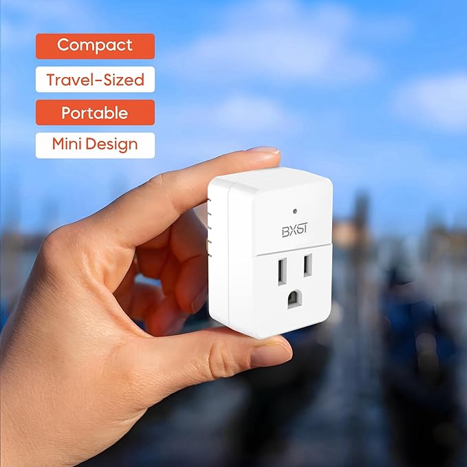 BXST Single Outlet Surge Protector, Mini Surge Protector for Refrigerators, PC, TV and Home Appliances, Flat Plug Wall Mount Power Suppressor with LED Indicators, 15A, 1800W, 120V, 4 Pack