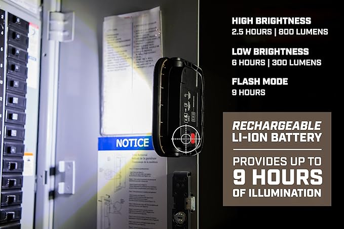 Spec Ops Tools Rechargeable LED Work Light, 800 Lumens, Waterproof, Magnetic Base, 3 Light Modes, 3percent Donated to Veterans, SPEC-FLASHW