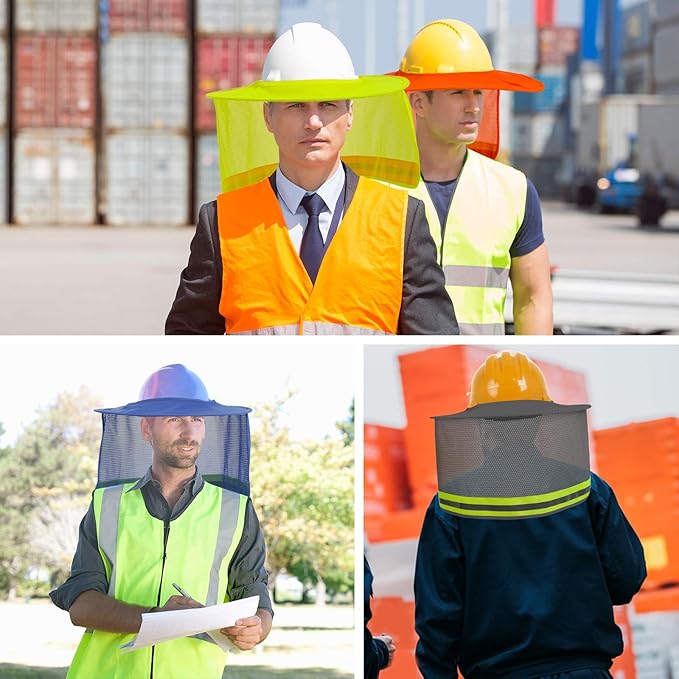 TCCFCCT Hard Hat Sun Shade, Full Brim Neck Shield, 2Packs, Hard Hat Not Included