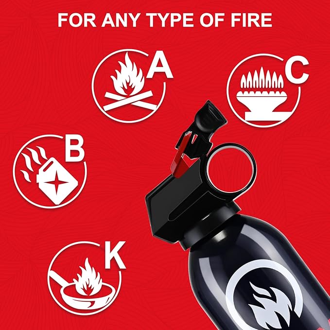 4 Pack Dry Chemical Fire Extinguisher - Portable ABC Fire Extinguisher for Home and Vehicle, Compact Fire Extinguisher for Kitchen, Car, Office, Easy to Use
