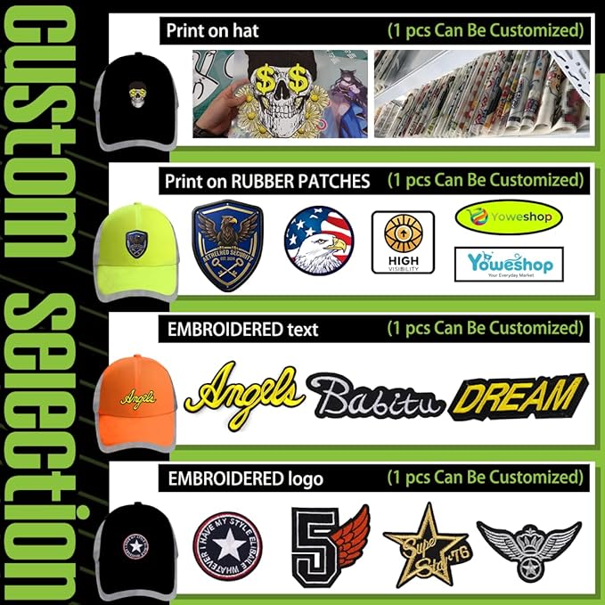 YOWESHOP Reflective Safety Baseball Cap Customize Logo with Removable PE Shell Hi-Vis Safety Work Hat
