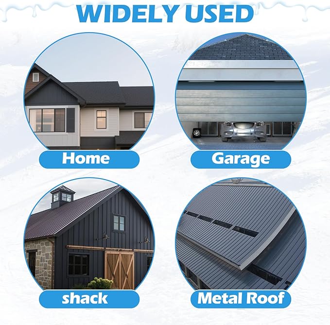 PakaLife Snow Guards for Roof,Snow Splitter&Diverters Guards for Metal Roofs,Snow Removal,Forprotection Stack Pipes and Chimneys Roof,Adjustable Angle and Easy to Install(Silver)
