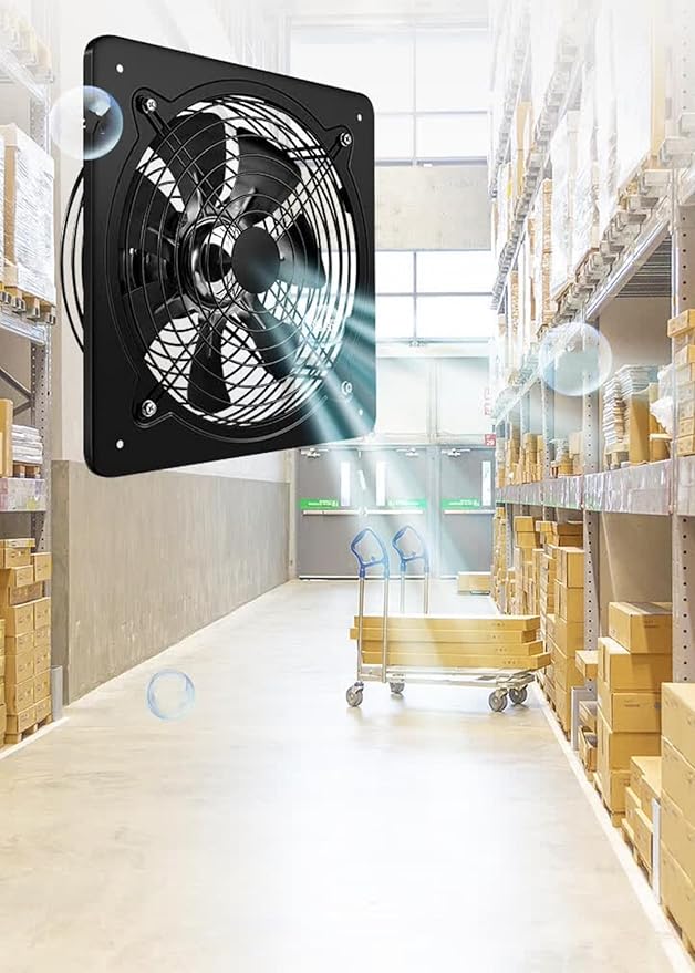 12 Inch Wall Window Exhaust Fan Wall Mounted Ventilation 720 CFM Basement Extractor Fan Industrial Fan for Home Garage Office Commercial Use (12 Inch+Speed Control)