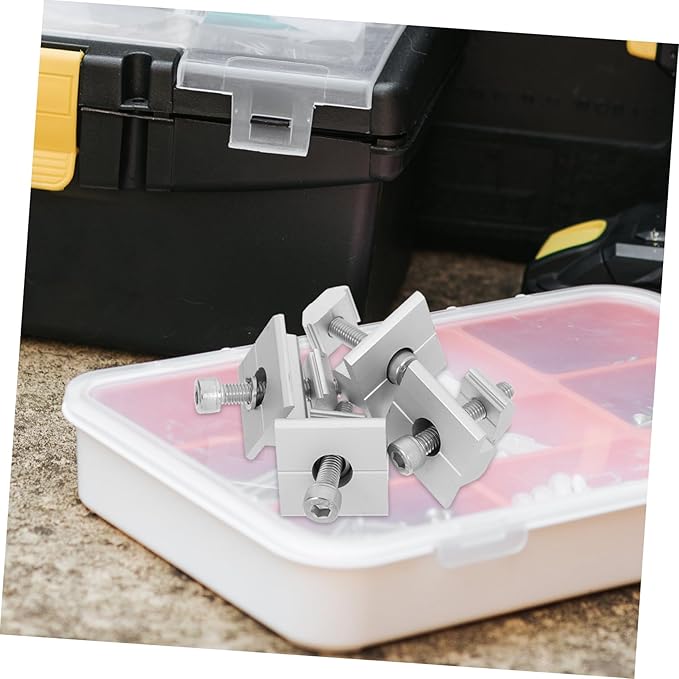 4pcs Solar Panel Mounting Brackets Mid Clips for Roof Installation Lightweight Aluminum Support for Rv and Boat Solar Panels High Load Capacity