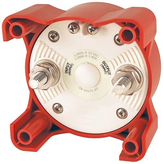 Blue Sea Systems 9004e e-Series Battery Switch, ON/Off with Alternator Field Disconnect, 32V DC, 325A Red