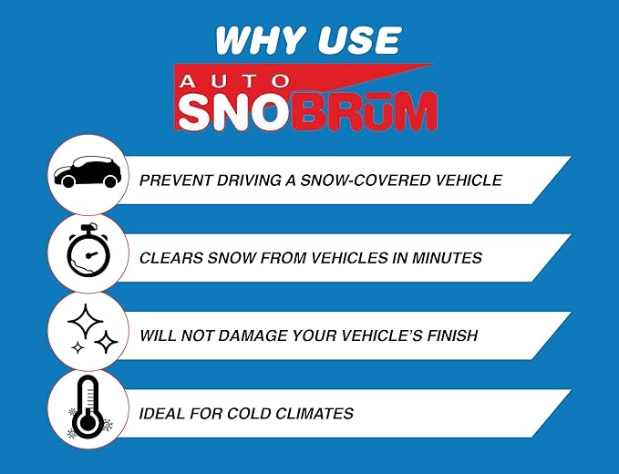 Snow Remover for Cars and Trucks - 28 to 63 Inch Automotive Snow Brush with Foam Head and 4 Piece Handle - Push-Broom Design - No-Scratch Snow Removal - 1 Pack